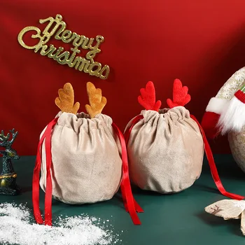 10 ad peluş geyik kulak hediye Goodie çanta peluş kova parti iyilik malzemeleri çocuklar şeker depolama için