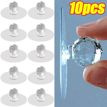 10 adet Punch-ücretsiz Kristal Çekmece Kolu Kendinden Yapışkanlı Akrilik Şeffaf Dolap Dolap Mobilya Kolları Çeker askılı kancalar