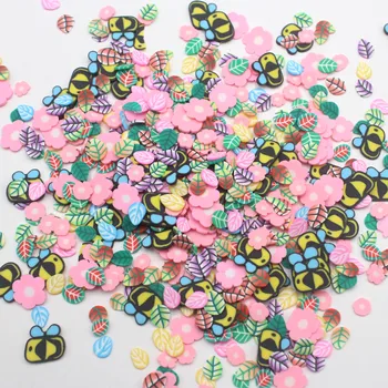 100 g/grup Pembe Çiçekler Renkli Yaprakları Sprinkles Karışık Arı Kil Dilimleri Bardak El Sanatları Dolum