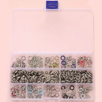 100 Takım 9.5 mm Yapış Düğmeler Ağır Pas Direnci Halkası Snaps Renk metal baskı Bağlantı Elemanları Kiti DIY İçi Boş çıtçıt Seti