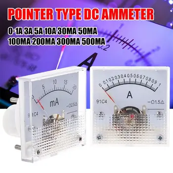 2.5 Doğruluk Ampermetre Kafa Pointer 0-1A 2A 3A 5A 10A 300mA 500mA Ampermetre Analog Panel Metre DC Amp Metre ölçme aracı
