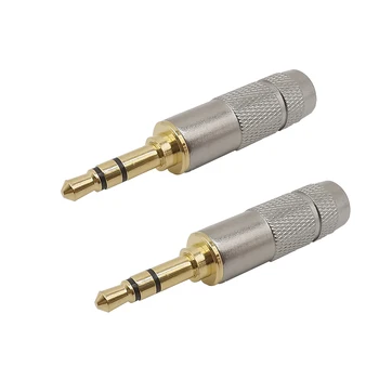 2 Adet / grup Altın kaplama Kulaklık Tamir Fişi 3.5 mm Jack 3 Kutuplu Erkek Fiş Lehimleme Stereo Ses soketli konnektör Çoğu Kulaklık için