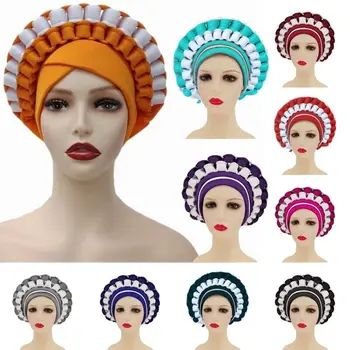 2023 Kadın Moda Türban Örgü Nijeryalı Kaput Kap Kadın Parti Kafa Üstleri Müslüman Başörtüsü Başörtüsü Saç Kapağı Şapkalar
