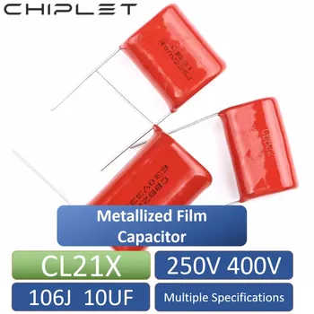 3 Adet CL21X 106J 10UF CBB Film Kapasite DIP 5 % Metalize Film Kondansatör 250V 400V 25MM