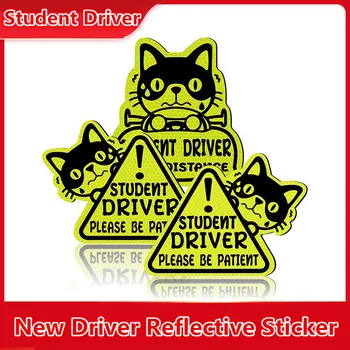 3 ADET Sürücü Yansıtıcı Sticker Araba Komik Çıkartması Mesafe Tutmak Sticker Öğrenci Sürücü Çıkartmaları Şekillendirici Çizikler Aksesuarları
