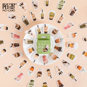30 kutu / grup Yaratıcı Süt Çay Washi Çıkartmalar Sevimli Scrapbooking DIY Günlüğü Dekoratif Sızdırmazlık Etiket Albümü Sopa Etiket