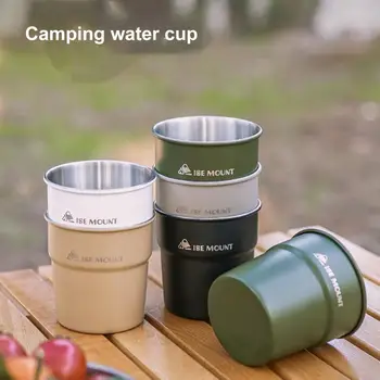 300 ml Kamp Fincan Gıda Sınıfı bira kupası BARBEKÜ Bardak Paslanmaz Çelik içecek fincanı Kamp Yürüyüş Piknik Su Çay Kahve Süt Kupa