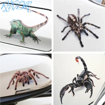 3D Araba Sticker Hayvanlar Tampon Örümcek Gecko Akrepler Toyota Toyota Kijang Innova Calya Acele Fortuner Etios