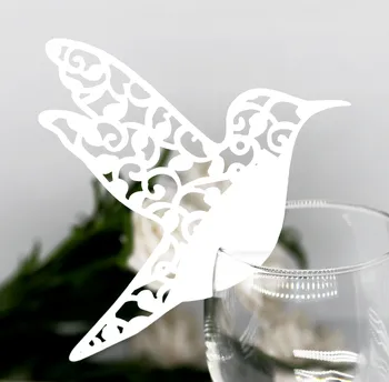 50 ADET Düğün Adı Koltuk Yer Kartları Masa Işareti Beyaz Kelebek Kuşlar Parti Doğum Günü Düğün Olay Bar Süslemeleri Kartları