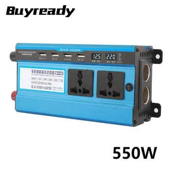 550W 12V 24V 48V 60V İçin 220V Modifiye Sinüs Dalga İnvertör İle USB Çift Kanallı Güneş Akıllı İnvertör araç invertörü
