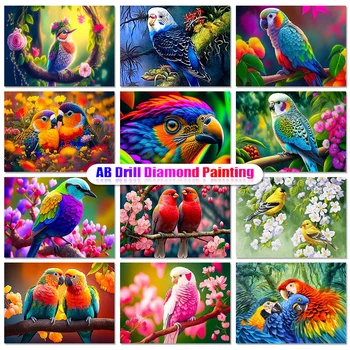 AB Elmas Boyama Hayvanlar Kuş Elmas Mozaik resim Kitleri Tam Kare / Yuvarlak AB Rhinestones Nakış diy ev dekoru Hediye