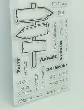 Almanca Kelimeler için Şeffaf Temizle Pullar DIY Scrapbooking/Kart Yapımı / Çocuklar Noel Eğlenceli Dekorasyon Malzemeleri ST0661
