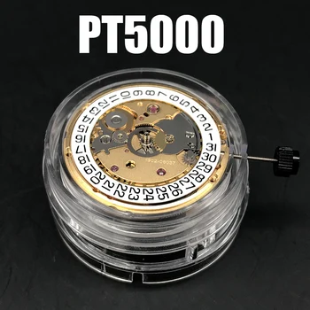 Altın PT5000 Mekanik Hareketi Serisi Otomatik Kendinden sarma Mekanizması 25 Jewels Datewheel En Kaliteli HK Sürümü