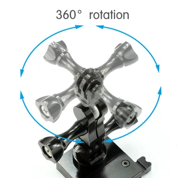 Alüminyum 360 Derece Döner Döner tripod mesnet Adaptörü Kafa Pivot Kol Konektörü GoPro Hero 4 3 + 3 SJCAM Xiaoyi Kask