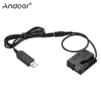 Andoer DR-E8 Kukla Pil ile DC Güç Bankası USB Adaptör Kablosu Değiştirme LP-E8 Canon EOS 550D 600D 650D 700D DSLR