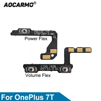 Aocarmo OnePlus 7T 1 + 7t Güç Açık Kapalı Ses Yukarı Aşağı Düğmesi Flex Kablo Yedek Parçaları