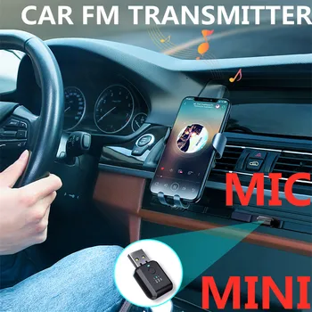 Araba Bluetooth 5.0 FM Verici Modülatör Stereo Müzik Kablosuz Adaptör Mini Handsfree Ses Alıcısı Oto Araç Kiti Aksesuarları