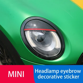 Araba Far Kaşları Göz Kapakları Kirpik Başkanı İşık Lambası Etiketler Çıkartmaları MINI Cooper İçin F54 F55 F56 F57 R55 R56 Aksesuarları