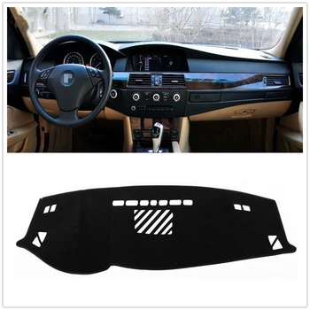 Araba ön Dashboard kapak halı Dash kurulu ısı geçirmez Mat kalkanı Pad gölge şerit Trim için BMW 5 serisi 2007-2009