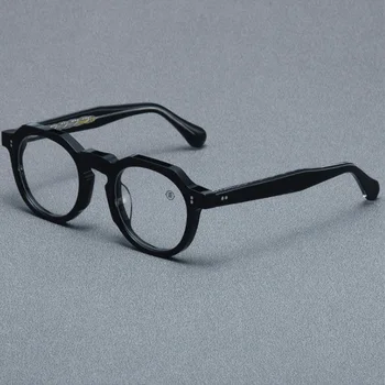 Belight Optiacl TVR504 Japonya El Yapımı Asetat Gözlük Çerçeve Erkekler Kadınlar Reçete Gözlük Yuvarlak Retro Optik Gözlük