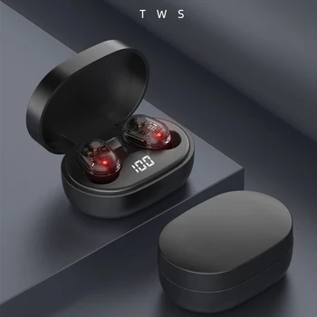 E7s Pro kablosuz Bluetooth kulaklık TWS spor su geçirmez stereo LED dijital ekran kulaklık
