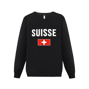 Erkekler Kadınlar Hoodies İsviçre Bayrağı İsviçre Amblemi Hoodie Kazak Tişörtü O-Boyun Hip Hop Tarzı Pamuk Unisex