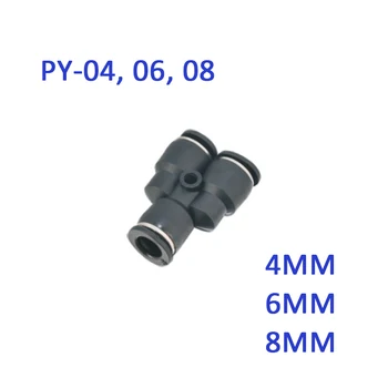 GOGO PY 4mm 6mm 8mm tüp pnömatik kanül tee uydurma 10 adet / GRUP