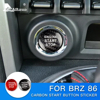 HAVA hızı Subaru BRZ Toyota 86 Aksesuarları Karbon Fiber Sticker İç Trim Araba Motor Çalıştırma Düğmesi Ateşleme Cihaz Kapağı