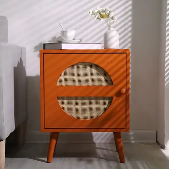 Ins oda dolabı rattan dokuma İskandinav minimalist ınternet ünlü aile yanı otel başucu depolama komodinler yatak odası için