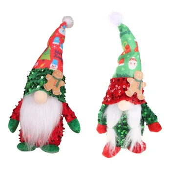 Iskandinav Noel Gnome Payetler ile İsveç Santa Tomte Cüceler Nordic noel dekorasyonları 10. 6x5. 1x2. 8 İnç