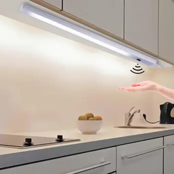 Işıkları mutfak el süpürme led bar ışığı 12V dolap arka ışık altında dolap aydınlatma El Sallayarak Hareket Sensörü lambası alüminyum