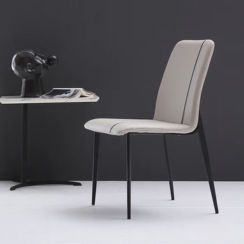 İskandinav yemek sandalyeleri, ev arkalığı sandalyeler, modern minimalist endüstriyel tarzı deri tasarımcı sandalyeler