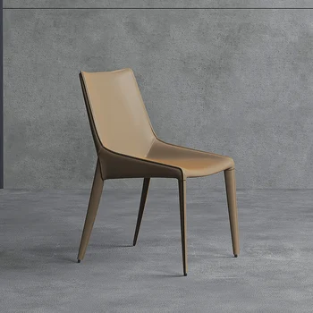 İskandinavya Deri yemek sandalyeleri Yemek Odası için mutfak sandalyesi Tasarımcı Yaratıcı Eğlence yemek odası mobilyası Arkalığı Sandalye