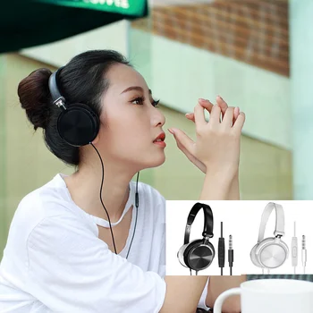 Kablolu mikrofonlu kulaklıklar Aşırı Kulak Kulaklık Bas iPhone Xiaomi Sony Huawei PC HiFi Ses Müzik Stereo Kulaklık