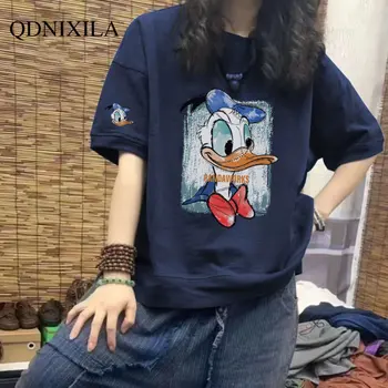Kadın T-shirt Kawaii Anime Grafik T Shirt Bir Adet Pamuk Kısa Kollu Tee Yeni Giyim Üst Kadın Baskı T-Shirt Büyük Boy