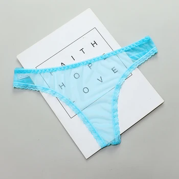 Kadın şeffaf dantel şeffaf tanga pantolon, seksi dikişsiz düşük belli iç çamaşırı, alt örgü kasık, 1-3 adet