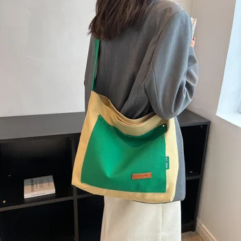 Kontrast Renk keten çantalar Kadınlar İçin INS Omuz Crossbody Çanta Fermuar Alışveriş Eko Çanta Kore askılı çanta Y2K Büyük Çanta