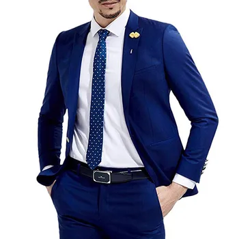 Kraliyet Mavi Düğün Erkek Takım Elbise Slim Fit 2 Parça İtalyan Tarzı Damat Smokin Erkek Moda Ceket Pantolon ile Yeni Varış 2023