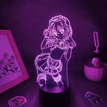 Lise DxD Anime figürü Toujou Koneko Waifu 3D lambaları LED gece ışıkları Neon RGB güzel sevimli hediyeler yatak odası masa dekorasyon