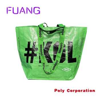 Logo baskılı özel tasarım yeniden kullanılabilir bakkal alışveriş çantası polipropilen lamine pp dokuma çanta