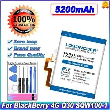 LOSONCOER 5200mAh BAT-58107-003 BlackBerry Passport 4G İçin Q30 SQW100-1 SQW100-3 Windermere Yüksek Kapasiteli Pil