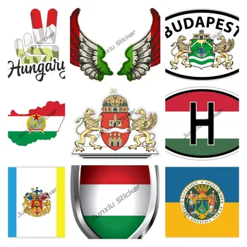 Macaristan Ulusal Bayrak Haritası Araba Sticker Styling Ülke Kodu H Çıkartması Araba Vücut Pikap Motosiklet Kask Sticker Aksesuarları