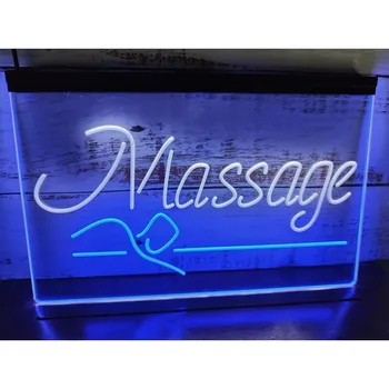 Masaj Terapi Açık Ekran Dükkanı Dekorasyon Çift Renkli LED Neon Burcu