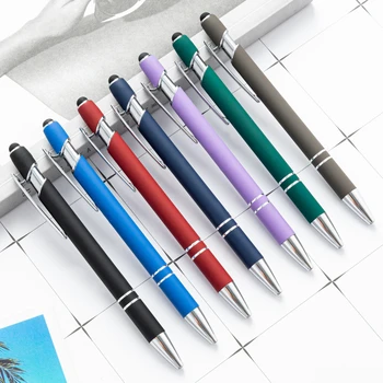 Metal Tükenmez Kalemler Tıklayın Kalemler, Alüminyum Varil Kalemler, kapasitif ve Dokunmatik Ekran Kalemler Ofis ve Okul Malzemeleri için