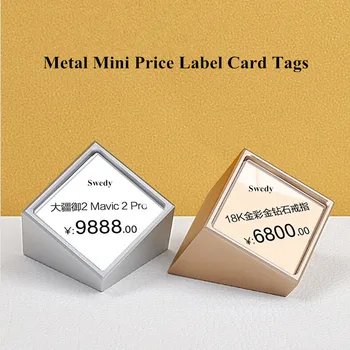 Mini Metal Akrilik Burcu Tutucu Ekran Standı Promosyon Küçük İsim Kartı Fiyat etiket kağıdı Tutucu Etiketleri