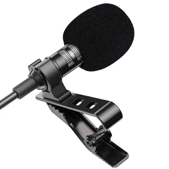 Mini taşınabilir yaka Mikrofonu Kondenser Yaka Mikrofonu Kablolu Mikrofon 1.5 m Cep Telefonu laptop için Mikrofon