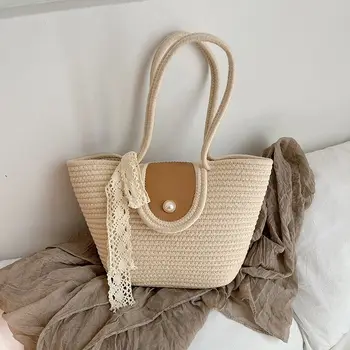 Moda Yaz Saman Crossbody Çanta Kadın Plaj Tatil Alışveriş Dokuma omuz çantası Messenger Çantalar Kadınlar için Çanta Q246