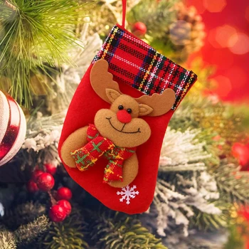 Navidad Noel Stocking Noel Baba / Kardan Adam / Geyik / Ayı Noel Ağacı Süsler Çuval Asılı Şeker hediye çantası için parti