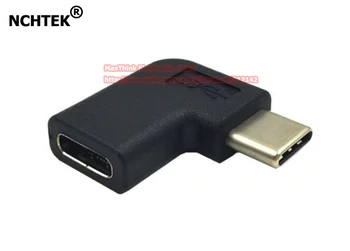 NCHTEK 90 Derece Açılı USB 3.1 Tip C Erkek Dişi Veri Adaptörü Konektörü / Ücretsiz Kargo / 2 ADET
