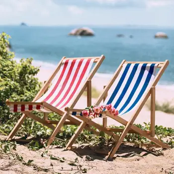 Plaj Ahşap Katlanır Sandalye Recliner Tuval Koltuk Basit dış mekan mobilyası Piknik Taşınabilir Ultralight Rahatlatıcı Katlanır Sandalye